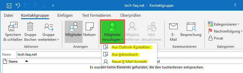 Outlook Verteiler bearbeiten