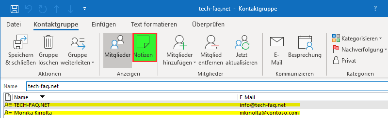 Outlook Verteiler erstellen