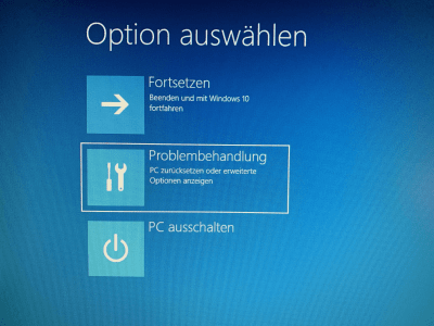 Windows 10 Problembehandlung starten