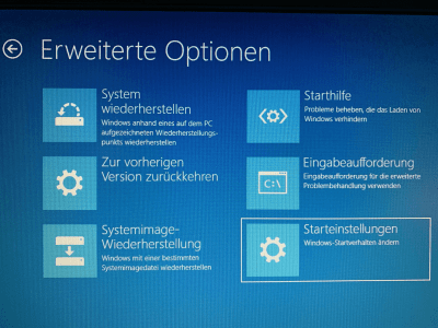 Windows 10 Starteinstellungen - Abgesicherter Modus