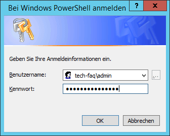 Anmeldung als Domänenadministrator Anmeldung als Domänenadministrator
