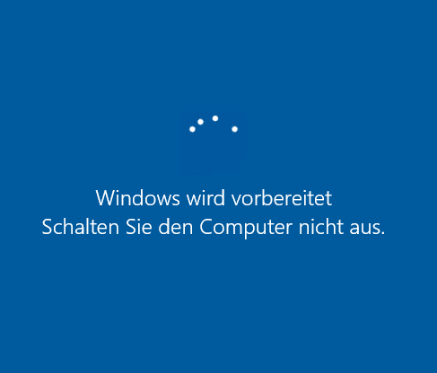 "Windows wird vorbereitet - Schalten Sie den Computer nicht aus"