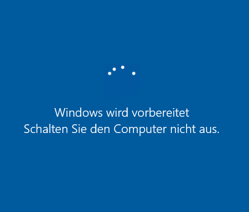 Meldung Windows wird vorbereitet