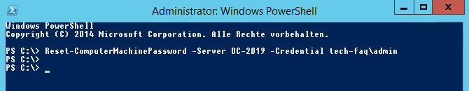 PowerShell ResetMachinePassword