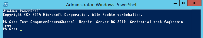 PowerShell - TestComputerSecureChannel PowerShell - TestComputerSecureChannel