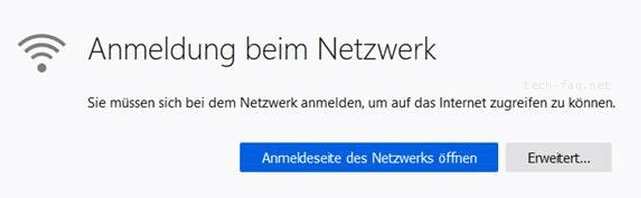 Anmeldung am Netzwerk - Firefox