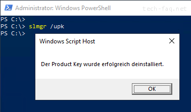 Produktkey manuell installieren