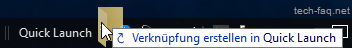 Verknüpfung in Schnellstartleiste hinzufügen
