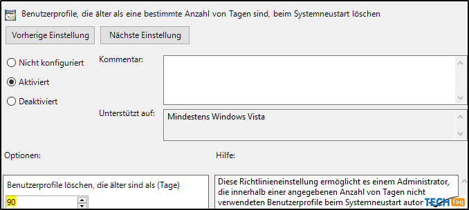 Sinnvolle Gruppenrichtlinien: Alte Benutzerprofile automatisch löschen