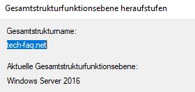 Gesamtstrukturfunktionsebene Windows Server