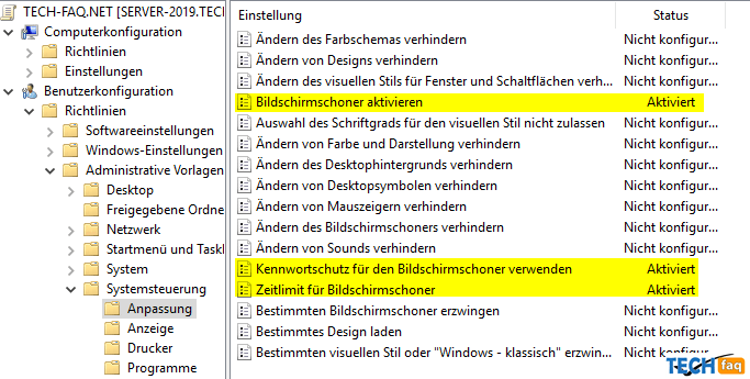 Zeitlimit für Bildschirmschoner