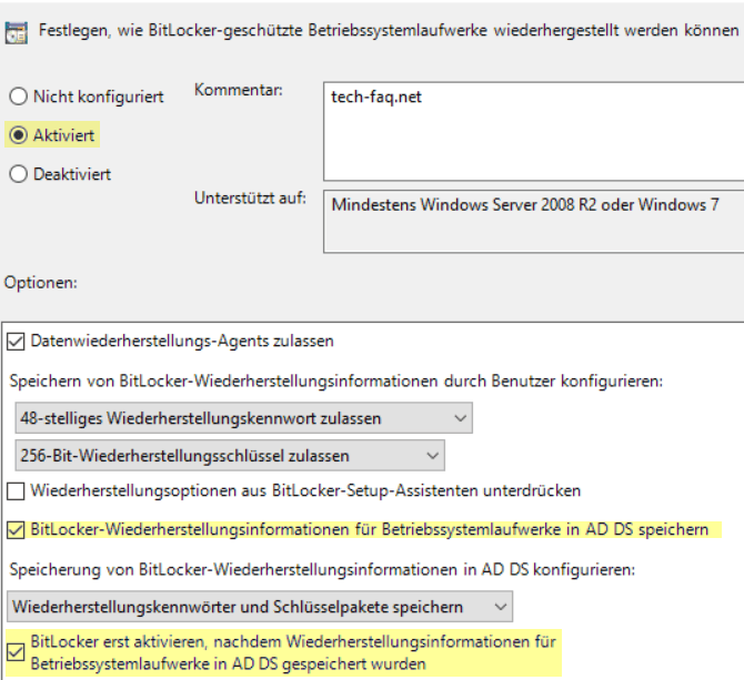 BitLocker im Active Directory speichern