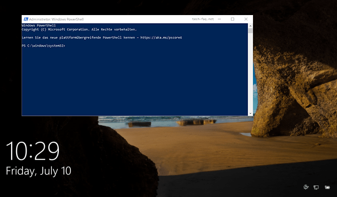 PowerShell im Lockscreen gestartet