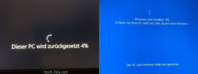 PC wird zurückgesetzt - Windows wird installiert