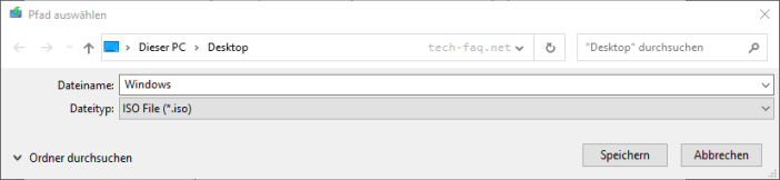 Windows ISO-Datei speichern