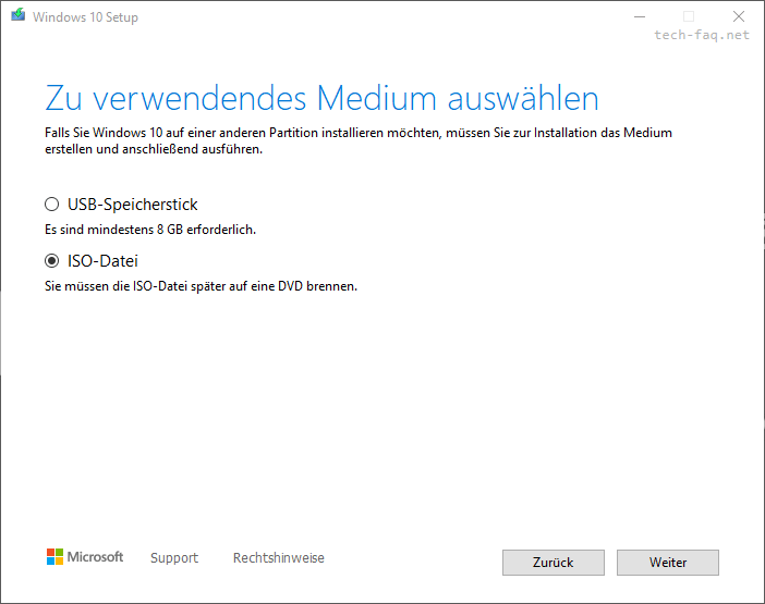 Windows 10 als ISO Datei herunterladen