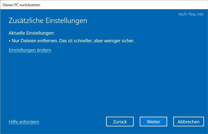 Diesen PC zurücksetzen Diesen PC zurücksetzen