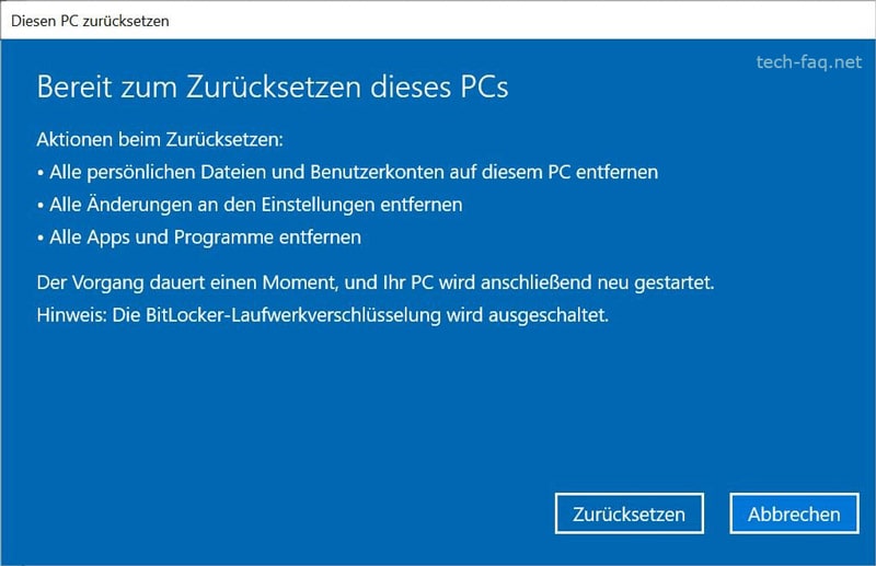 Windows neu installieren durch Zurücksetzen des Systems Windows neu installieren durch Zurücksetzen des Systems