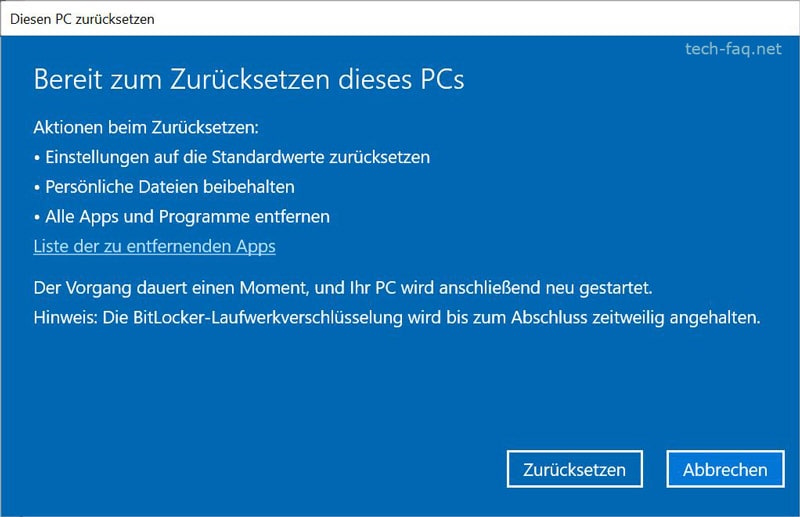 Windows 10 neu installieren per Assistent