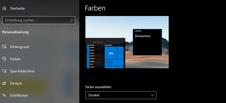 Windows 10 Dark Mode aktivieren