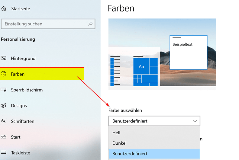 Windows 10 - Dark Mode aktivieren