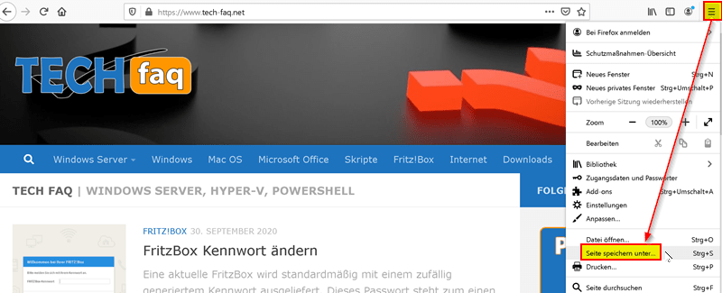 Webseite offline speichern mit Mozilla Firefox Webseite offline speichern mit Mozilla Firefox