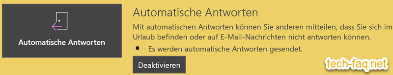 Automatische Antwort ist aktiviert