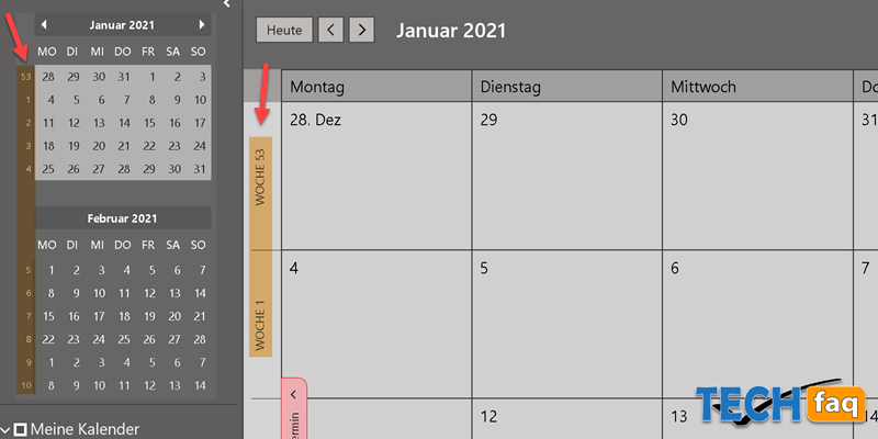 Kalenderwochen im Outlook Kalender anzeigen
