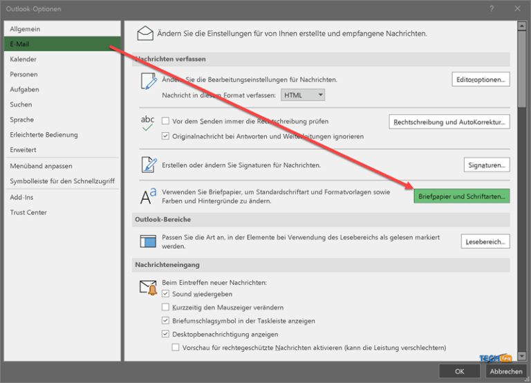 Outlook Schriftart ändern ganz einfach Anleitung TECH FAQ