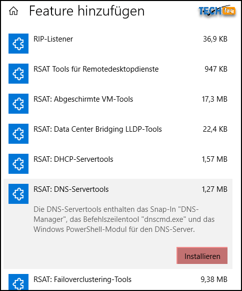 RSAT in Windows 10 installieren