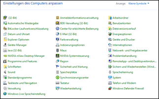 Windows Systemsteuerung