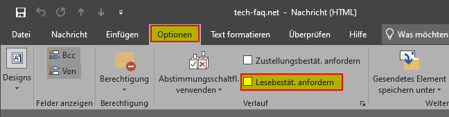 Lesebestätigungen in Outlook