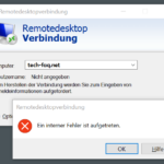RDP - Ein interner Fehler ist aufgetreten RDP-Interner-Fehler