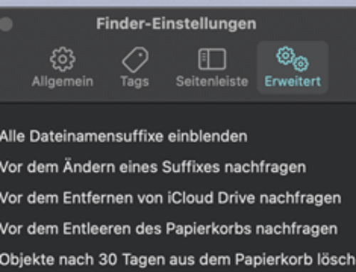 Dateiendungen in macOS anzeigen