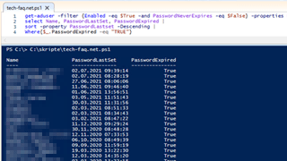 Abgelaufene Kennwörter auslesen mit Powershell