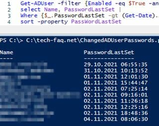 PowerShell: Wer hat sein Kennwort geändert?