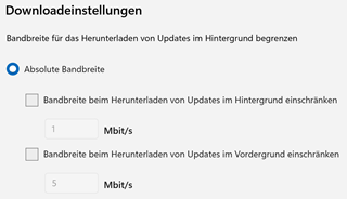 Bandbreite von Windows Update drosseln