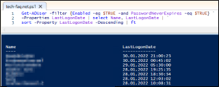 PowerShell - Welche Passwörter laufen nie ab?