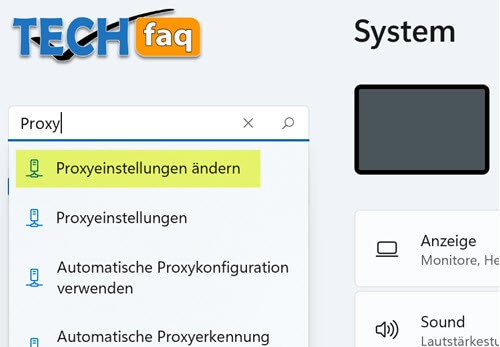 Proxy Einstellungen unter Windows 11