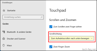 Scrollrichtung ändern für Touchpad und Mausrad